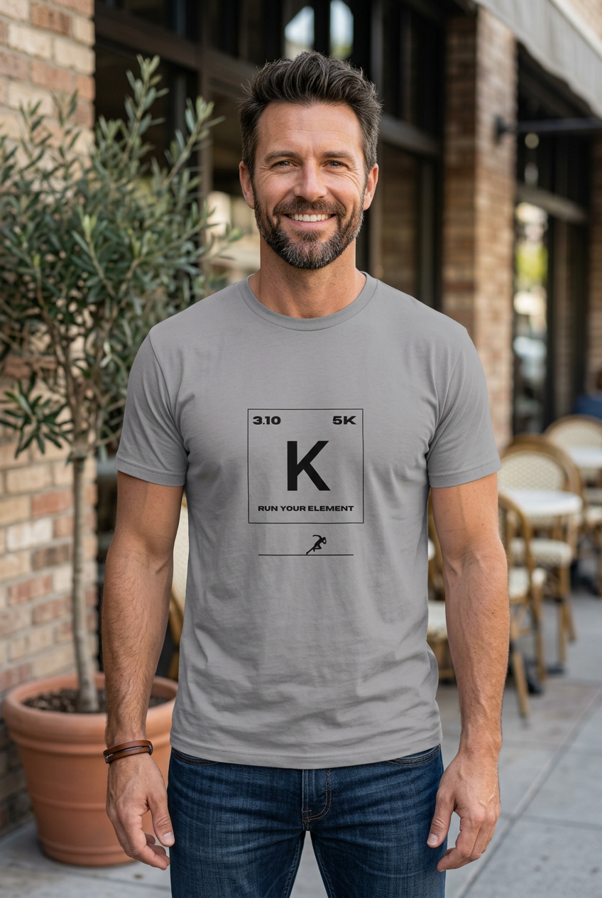 Camiseta K en Gravel con modelo adulto