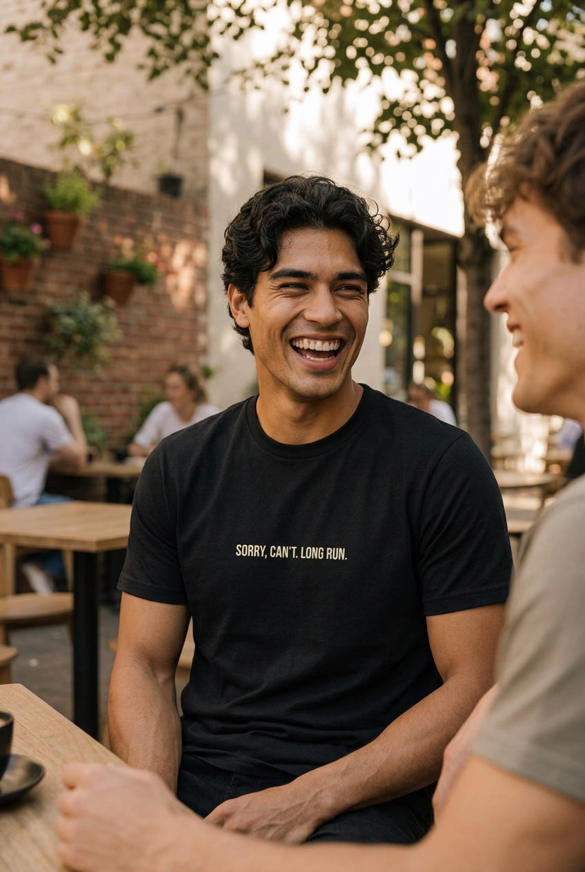 Hanes Black en una terraza de café